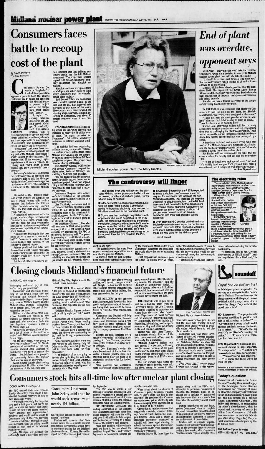 Midland Nuclear Power Plant (Cancelled) - July 1984 Consumers Takes A Hit (newer photo)